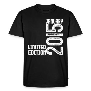 Cadeau Anniversaire Janvier 2015. January 2015. - T-shirt Premium bio Homme - noir - Devant - Nico (187cm)