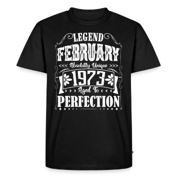 Février 1973. Cadeau d'Anniversaire février 1973. - T-shirt Premium bio Homme - noir - Devant - Nico (187cm)