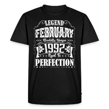 February 1992. February 1992 Birthday Gift. - Men's Premium Organic T-Shirt - black - Front - Nico (187cm)