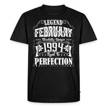 February 1994. February 1994 Birthday Gift. - Men's Premium Organic T-Shirt - black - Front - Nico (187cm)