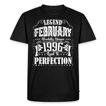 Février 1996. Cadeau d'Anniversaire février 1996. - T-shirt Premium bio Homme - noir - Devant - Nico (187cm)