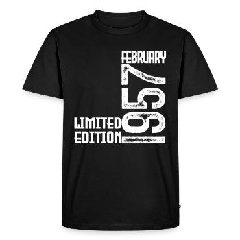 Cadeau Anniversaire Février 1957. February 1957. - T-shirt Premium bio Homme - noir - Devant - Nico (187cm)