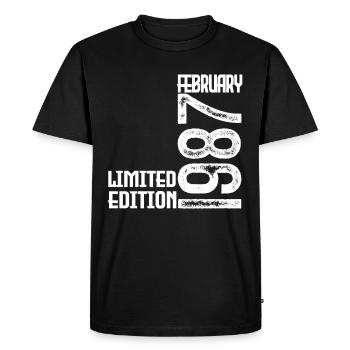 Cadeau Anniversaire Février 1987. February 1987. - T-shirt Premium bio Homme - noir - Devant - Nico (187cm)