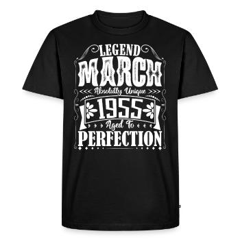 March 1955. March 1955 Birthday Gift. March. - Men's Premium Organic T-Shirt - black - Front - Nico (187cm)