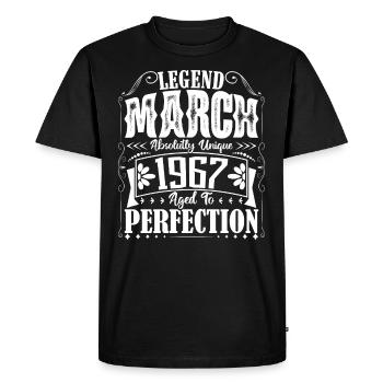 March 1967. March 1967 Birthday Gift. March. - Men's Premium Organic T-Shirt - black - Front - Nico (187cm)