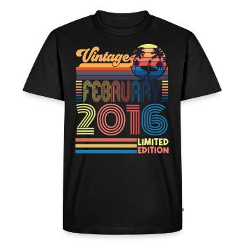 Anniversary February 2016. Gift February 2016. - Men's Premium Organic T-Shirt - black - Front - Nico (187cm)