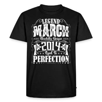 March 2014. Birthday Gift March 2014. March. - Men's Premium Organic T-Shirt - black - Front - Nico (187cm)