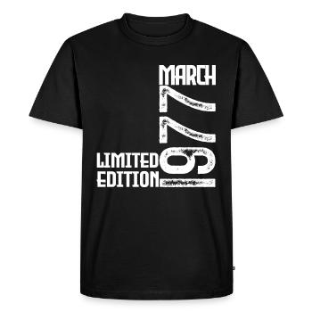 Cadeau Anniversaire Mars 1977. March 1977. mars - T-shirt Premium bio Homme - noir - Devant - Nico (187cm)