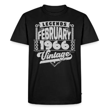 Vintage Anniversaire février 1966, Février 1966. - T-shirt Premium bio Homme - noir - Devant - Nico (187cm)