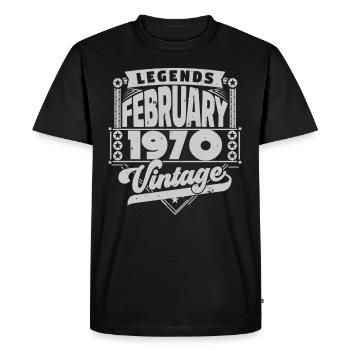 Vintage Birthday February 1970, February 1970. - Men's Premium Organic T-Shirt - black - Front - Nico (187cm)