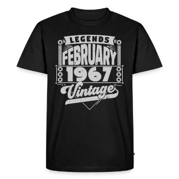 Vintage Birthday February 1967, February 1967. - Men's Premium Organic T-Shirt - black - Front - Nico (187cm)