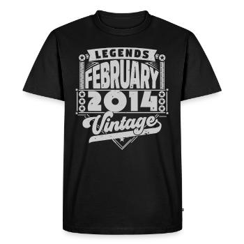 Vintage Birthday February 2014, February 2014. - Men's Premium Organic T-Shirt - black - Front - Nico (187cm)
