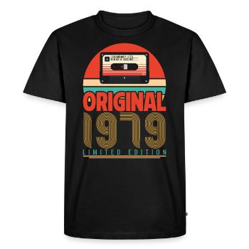 Vintage 1979 Birthday Gift. Retro 1979. - Men's Premium Organic T-Shirt - black - Front - Nico (187cm)