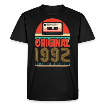 Vintage 1992 Birthday Gift. Retro 1992. - Men's Premium Organic T-Shirt - black - Front - Nico (187cm)
