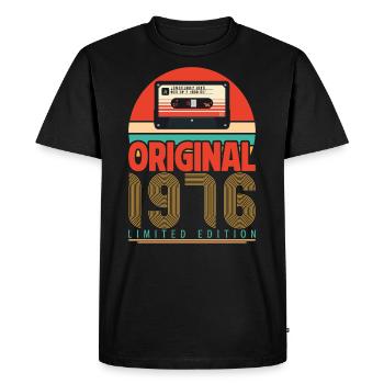 Cadeau Anniversaire Vintage 1976. Rétro 1976. - T-shirt Premium bio Homme - noir - Devant - Nico (187cm)