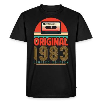 Vintage 1983 Birthday Gift. Retro 1983. - Men's Premium Organic T-Shirt - black - Front - Nico (187cm)
