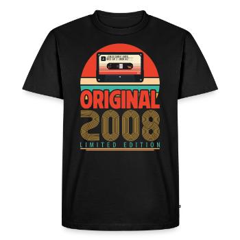 Cadeau Anniversaire Vintage 2008. Rétro 2008. - T-shirt Premium bio Homme - noir - Devant - Nico (187cm)