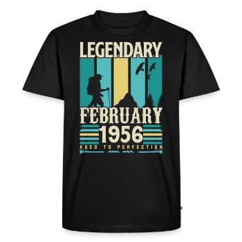 Cadeau Vintage Anniversaire Février 1956, février. - T-shirt Premium bio Homme - noir - Devant - Nico (187cm)