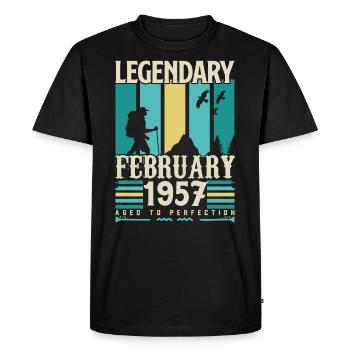 Cadeau Vintage Anniversaire Février 1957, février. - T-shirt Premium bio Homme - noir - Devant - Nico (187cm)