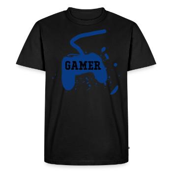 Joueur Console de jeux - T-shirt Premium bio Homme - noir - Devant - Nico (187cm)