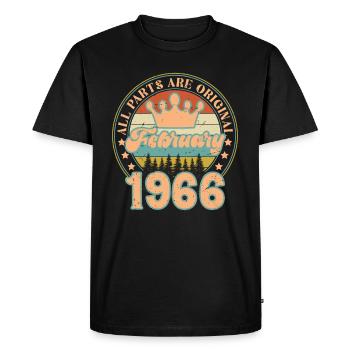 Février 1966. Cadeau d’anniversaire février 1966. - T-shirt Premium bio Homme - noir - Devant - Nico (187cm)