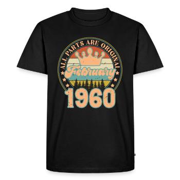 Février 1960. Cadeau d’anniversaire février 1960. - T-shirt Premium bio Homme - noir - Devant - Nico (187cm)