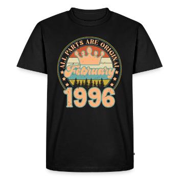Février 1996. Cadeau d’anniversaire février 1996. - T-shirt Premium bio Homme - noir - Devant - Nico (187cm)