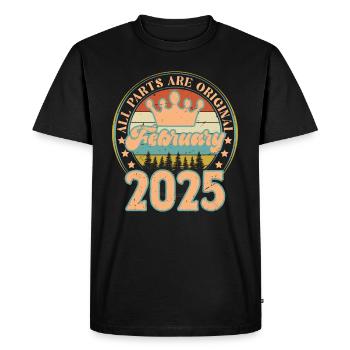 February 2025. February 2025 Birthday Gift. - Men's Premium Organic T-Shirt - black - Front - Nico (187cm)