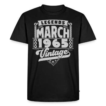 Cadeau Vintage Anniversaire mars 1965, mars 1965. - T-shirt Premium bio Homme - noir - Devant - Nico (187cm)