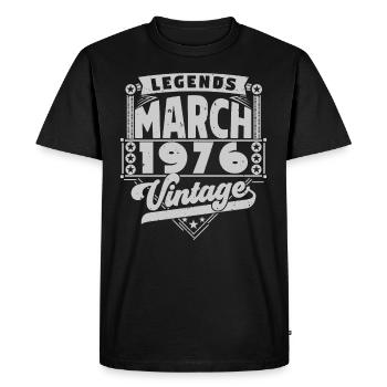 Cadeau Vintage Anniversaire mars 1976, mars 1976. - T-shirt Premium bio Homme - noir - Devant - Nico (187cm)