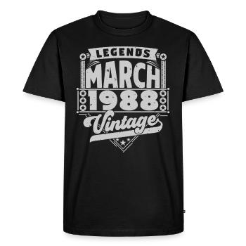 Cadeau Vintage Anniversaire mars 1988, mars 1988. - T-shirt Premium bio Homme - noir - Devant - Nico (187cm)