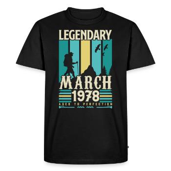 Anniversaire Mars 1978,cadeau Vintage mars 1978. - T-shirt Premium bio Homme - noir - Devant - Nico (187cm)