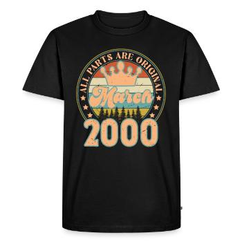 March 2000. March 2000 Birthday Gift. March. - Men's Premium Organic T-Shirt - black - Front - Nico (187cm)