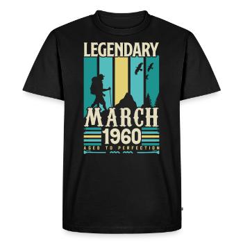 Anniversaire Mars 1960,cadeau Vintage mars 1960. - T-shirt Premium bio Homme - noir - Devant - Nico (187cm)