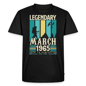Anniversaire Mars 1965,cadeau Vintage mars 1965. - T-shirt Premium bio Homme - noir - Devant - Nico (187cm)