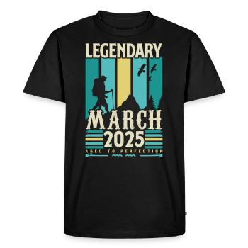 Anniversaire Mars 2025,cadeau Vintage mars 2025. - T-shirt Premium bio Homme - noir - Devant - Nico (187cm)