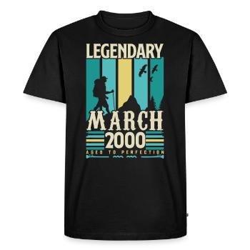 March 2000 Birthday, March 2000 Vintage Gift. - Men's Premium Organic T-Shirt - black - Front - Nico (187cm)