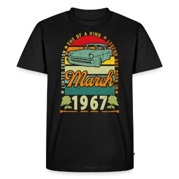 March 1967, March 1967, March 1967. - Men's Premium Organic T-Shirt - black - Front - Nico (187cm)