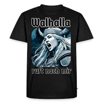 Valhalla, la Vierge de bouclier, m’appelle - T-shirt Premium bio Homme - noir - Devant - Nico (187cm)