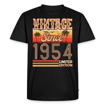 anniversaire 1954. Vintage né en 1954 anniversaire - T-shirt Premium bio Homme - noir - Devant - Nico (187cm)