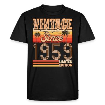 anniversaire 1959. Vintage né en 1959 anniversaire - T-shirt Premium bio Homme - noir - Devant - Nico (187cm)