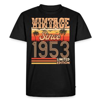 anniversaire 1953. Vintage né en 1953 anniversaire - T-shirt Premium bio Homme - noir - Devant - Nico (187cm)