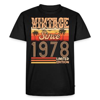 anniversaire 1978. Vintage né en 1978 anniversaire - T-shirt Premium bio Homme - noir - Devant - Nico (187cm)