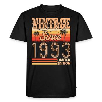 anniversaire 1993. Vintage né en 1993 anniversaire - T-shirt Premium bio Homme - noir - Devant - Nico (187cm)