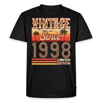 anniversaire 1998. Vintage né en 1998 anniversaire - T-shirt Premium bio Homme - noir - Devant - Nico (187cm)