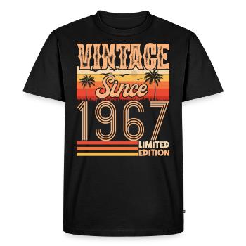 Anniversary 1967. Vintage Born in 1967 Birthday - Men's Premium Organic T-Shirt - black - Front - Nico (187cm)