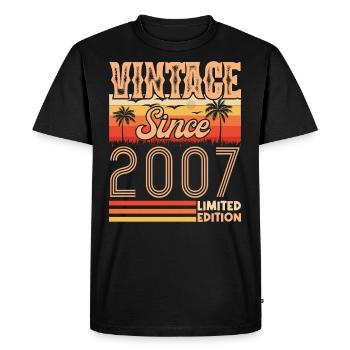 anniversaire 2007. Vintage né en 2007 anniversaire - T-shirt Premium bio Homme - noir - Devant - Nico (187cm)