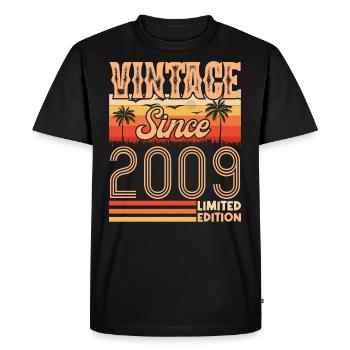 anniversaire 2009. Vintage né en 2009 anniversaire - T-shirt Premium bio Homme - noir - Devant - Nico (187cm)