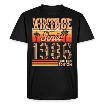 anniversaire 1986. Vintage né en 1986 anniversaire - T-shirt Premium bio Homme - noir - Devant - Nico (187cm)