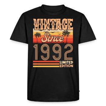 anniversaire 1992. Vintage né en 1992 anniversaire - T-shirt Premium bio Homme - noir - Devant - Nico (187cm)